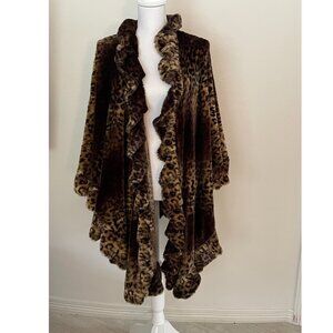 Vintage Animal Print Cape Cloak